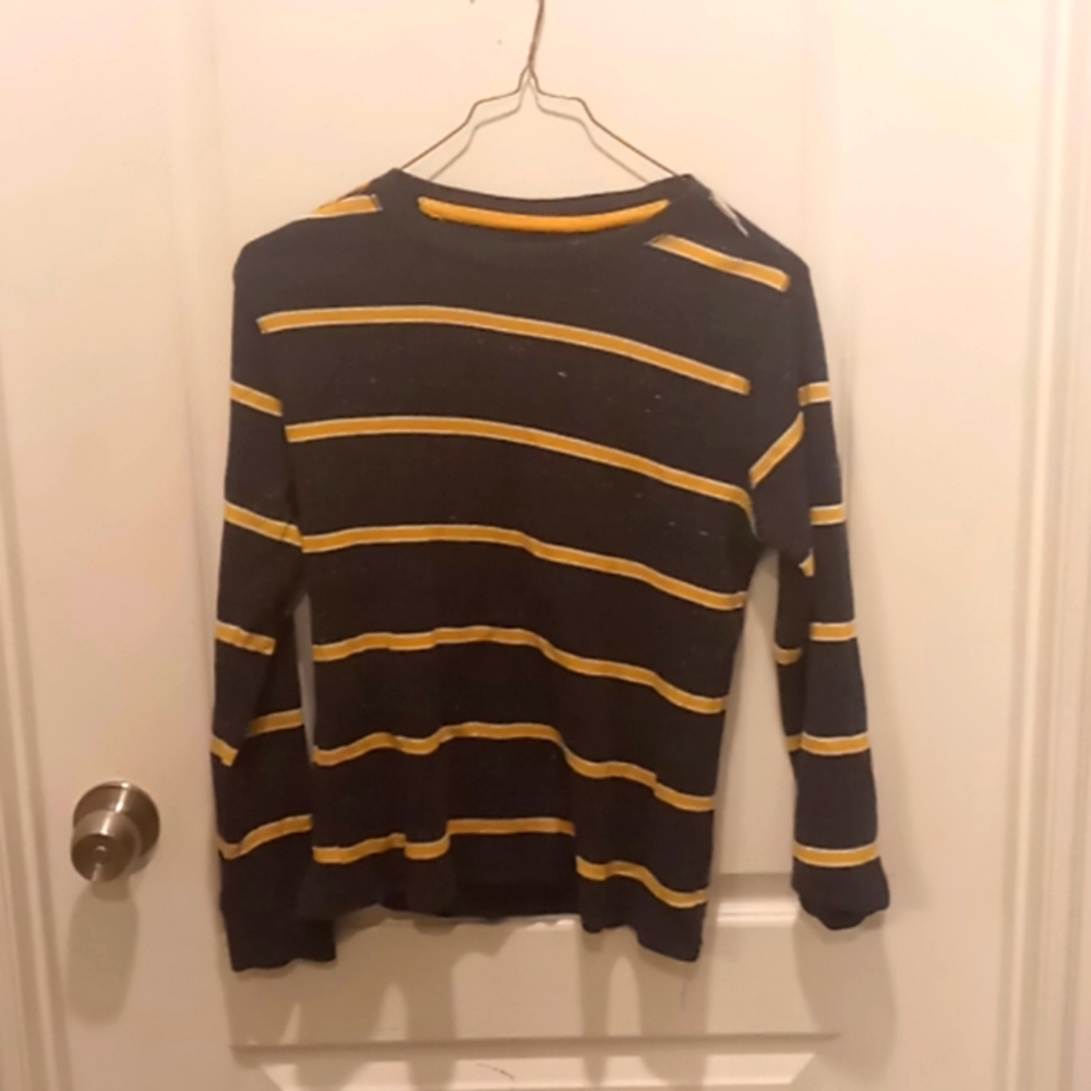 Striped sweater (grey&yellow)
